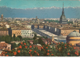 CARTOLINA  TORINO,PIEMONTE-PANORAMA-STORIA,MEMORIA,CULTURA,RELIGIONE,CRISTIANESIMO,BELLA ITALIA,VIAGGIATA 1966 - Multi-vues, Vues Panoramiques