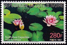 Timbre-poste Gommé Dentelé Neuf** - Flore Aquatique Nénuphar Bleu Du Cap (Nymphea Capensis) - N° 978 (Yvert) - RCI 1997 - Côte D'Ivoire (1960-...)