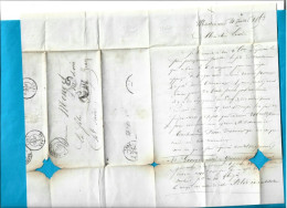 Courrier 1853 /  70 MATTINCOURT / MONART / Pour Monget 70 GRAY LA FOLIE / Préparatifs Fête Eglise Curé Fourrier ?? - Non Classés