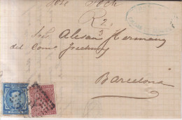 Año 1876 Edifil 175-183 Carta Caldas De Monbuy  Matasellos Rombo  Jose Poch - Briefe U. Dokumente