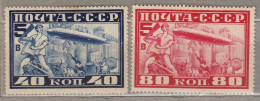 RUSSIA USSR 1930 Propaganda MH(*) Mi 390a-391a #Ru96 - Nuovi