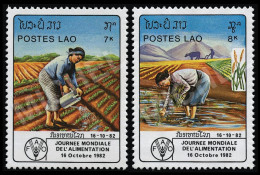 LAOS 1982 - YT 436-437 ; Mi# 579-580 ; Sc 411-412 MNH World Food Day - Laos