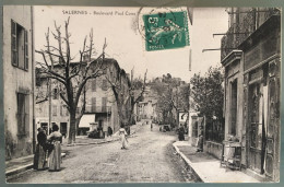 SALERNES - Boulevard Paul Cotte, ANIMEE. Circulée Années 1910. Cachet à Identifier: A.P.D. 48 - Salernes