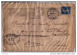 Lettre Censurée: Paris Vers Berne ,cachet Lausanne+ Controle Postal Militaire+Bern 1917- - Abstempelungen