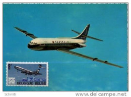 Sabena ,caravelle Jet +timbre 50 Ans Sabena - 1971-1980