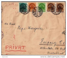 EnveloppeCENSUREE Timbres Hongrois, Vers Allemagne(Leipzig)-Cachet Budapest- - Military Mail Service