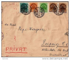 EnveloppeCENSUREE Timbres Hongrois, Vers Allemagne(Leipzig)-Cachet Budapest- - Franchise Militaire