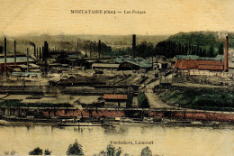 MONTATAIRE  -  Les Forges  -  Canal  -  Péniches  -  Jolie Carte Toilée Couleur - Montataire