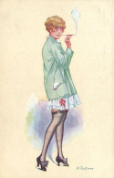 PC F. FABIANO, ARTIST SIGNED, GLAMOUR, RISQUE, Vintage Postcard (b49695) - Fabiano