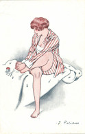 PC F. FABIANO, ARTIST SIGNED, GLAMOUR, RISQUE, Vintage Postcard (b49701) - Fabiano