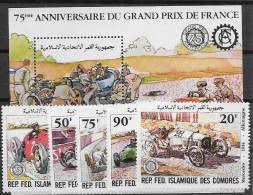 Comoros Car Race Set And Sheet Mnh ** 1981 11,5 Euros - Comores (1975-...)