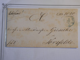 DD1 BRAUNSWEIG ALLEMAGNE  BELLE  LETTRE RR 1852 A VORSFELDE+  AFF. INTERESSANT+ ++ - Braunschweig