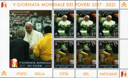 Vatican - 2021 - World Day Of The Poor - Pope Francis Mission - Mint Miniature Stamp SHEET - Nuovi