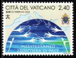 Vatican - 2021 - Mediterranean: Frontier Of Peace - Pope Francis Journeys - Mint Stamp - Nuevos