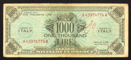 1000 AM LIRE SERIE BILINGUE A....A 1943 RARO Mb LOTTO 4795 - Allied Occupation WWII