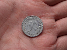1935 E - 50 Reichspfennig (Alu) ( Uncleaned Coin / For Grade, Please See SCANS ) ! - 50 Reichspfennig