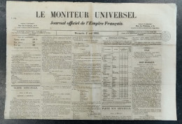 1853 JOURNAL OFFICIEL DE L'EMPIRE FRANCAIS - NAPOLEON III - CHEMIN DE FER DE LYON À GENEVE - 1850 - 1899