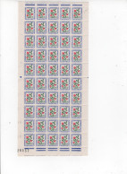T52 YT **  Feuille 100 Timbres Taxes * Faciales 0.50    Andorre Français 2 Scans   73/8 - Unused Stamps