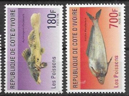 Ivory Coast Two Fish Stamps 1996 Mnh ** 6 Euros - Côte D'Ivoire (1960-...)