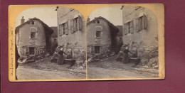 141023 - PHOTO STEREO PAPIER - 1884 - 38 MORESTEL Fontaine - Morestel