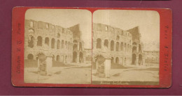 141023 - PHOTO STEREO PAPIER EH PARIS - VUES D' ITALIE - ROME Le Colysée - Colosseo