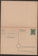 Posthorn, Postkarte P14I, 10 Pf Grün, Doppelkarte, Ungebraucht/unused - Postkarten - Ungebraucht