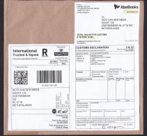 UK: Registered Parcel Fragment (cut-out), 2023, Postage Paid, Self-printed Label, QR Code, Customs Form (traces Of Use) - Ohne Zuordnung