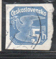 CZECH CECA CZECHOSLOVAKIA CESKA CECOSLOVACCHIA 1937 NEWSPAPER STAMP CARRIER PIGEON 5h USED USATO OBLITERE' - Sellos Para Periódicos