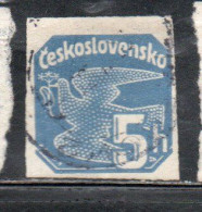 CZECH CECA CZECHOSLOVAKIA CESKA CECOSLOVACCHIA 1937 NEWSPAPER STAMP CARRIER PIGEON 5h USED USATO OBLITERE' - Sellos Para Periódicos