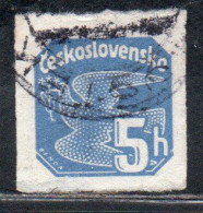 CZECH CECA CZECHOSLOVAKIA CESKA CECOSLOVACCHIA 1937 NEWSPAPER STAMP CARRIER PIGEON 5h USED USATO OBLITERE' - Francobolli Per Giornali