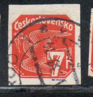CZECH CECA CZECHOSLOVAKIA CESKA CECOSLOVACCHIA 1937 NEWSPAPER STAMP CARRIER PIGEON 7h USED USATO OBLITERE' - Newspaper Stamps