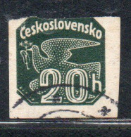 CZECH CECA CZECHOSLOVAKIA CESKA CECOSLOVACCHIA 1937 NEWSPAPER STAMP CARRIER PIGEON 20h USED USATO OBLITERE' - Sellos Para Periódicos