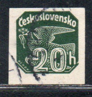 CZECH CECA CZECHOSLOVAKIA CESKA CECOSLOVACCHIA 1937 NEWSPAPER STAMP CARRIER PIGEON 20h USED USATO OBLITERE' - Zeitungsmarken