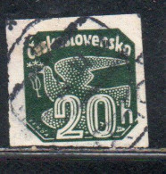 CZECH CECA CZECHOSLOVAKIA CESKA CECOSLOVACCHIA 1937 NEWSPAPER STAMP CARRIER PIGEON 20h USED USATO OBLITERE' - Timbres Pour Journaux