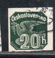 CZECH CECA CZECHOSLOVAKIA CESKA CECOSLOVACCHIA 1937 NEWSPAPER STAMP CARRIER PIGEON 20h USED USATO OBLITERE' - Zeitungsmarken