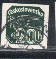 CZECH CECA CZECHOSLOVAKIA CESKA CECOSLOVACCHIA 1937 NEWSPAPER STAMP CARRIER PIGEON 20h USED USATO OBLITERE' - Sellos Para Periódicos