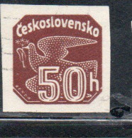 CZECH CECA CZECHOSLOVAKIA CESKA CECOSLOVACCHIA 1937 NEWSPAPER STAMP CARRIER PIGEON 50h USED USATO OBLITERE' - Newspaper Stamps