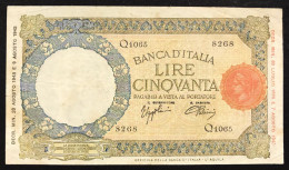 50 Lire Lupetta Capitolina L'aquila B.I. 23 08 1943 R2 RR Q.bb/bb Naturale  LOTTO 4800 - 50 Liras