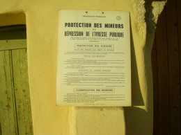 CADRE VINTAGE PROTECTION DES MINEURS 1968 - Alcools