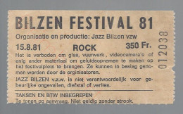 Bilzen Festival 1981 - 15 Augustus 1981 - Jazz Bilzen (BE) - Concert Ticket - Concerttickets