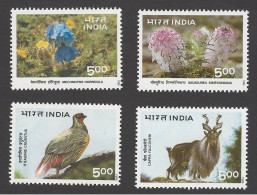 INDIA 1996 HIMALAYAN ECOLOGY BIRDS ANIMALS AND FLOWERS    MNH - Unused Stamps