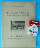STOČARSTVO NEZAVISNE DRŽAVE HRVATSKE U SLICI Stara NDH Knjiga (1944.) * Croatia WW2 Cattle Breeding Kroatien Croazia - Slawische Sprachen