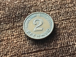 Münze Münzen Umlaufmünze Deutschland BRD 2 Pfennig 1960 Münzzeichen J - 2 Pfennig