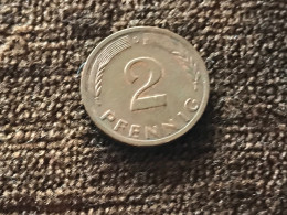Münze Münzen Umlaufmünze Deutschland BRD 2 Pfennig 1972 Münzzeichen D - 2 Pfennig