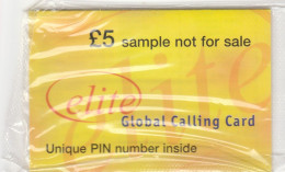 UK, £5 Sample, Elite Global Caling Card, Mint In Blister, 2 Scans. - Autres & Non Classés