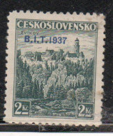 CZECH REPUBLIC CECA CZECHOSLOVAKIA CESKA CECOSLOVACCHIA 1937 BIT OVERPRINTED CASTLE OF ZVIKOV 2k MH - Unused Stamps