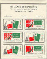 Esperanto - Varsovio - 1987 Mini Sheet Of Labels - Esperanto