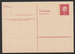 Heuss II, Postkarte P 44II, 20 Pf Rot, Ungebraucht/unused - Postkarten - Ungebraucht