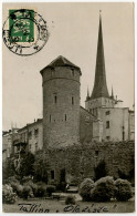 Estonia 1932 RPPC Postcard Tallinn - Stolting Tower & Oleviste Church; Scott 92 - 4s. Arms - Estonie