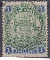 RHODESIA - 1896 1/-  Coat Of Arms. Scott 33. Used - Sonstige & Ohne Zuordnung